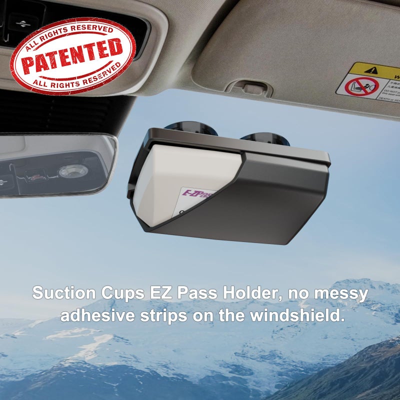 FLLIK EZ Pass Holder for Windshield. Ezpass with Strong Suction Cups. Toll Pass Transponder iPass Holder. (Black, 2Pack) - Image 4